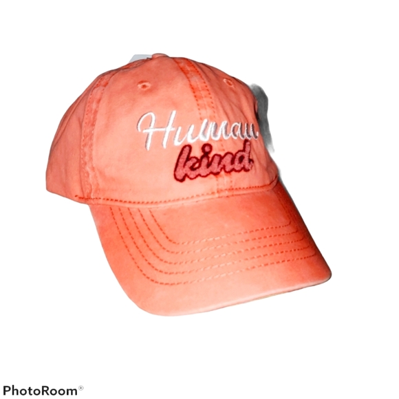 NEW Time and Tru Adjustable "Human Kind" Orange Cap - Picture 1 of 4
